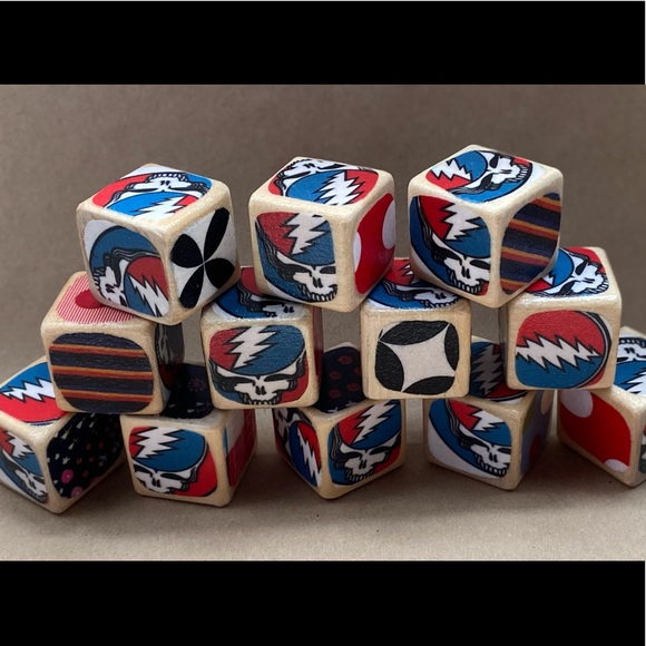 Set of 3 decorative 1.5 inch Grateful Dead Blocks - Picture 3 of 4